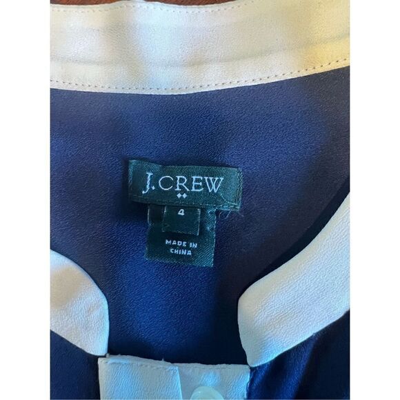 J crew woman’s size 4 navy blue sheath button up dress 3/4 sleeve - Picture 7 of 7